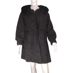 Vintage Abrahamsons Black Lamb Coat W/Mink Collar 🔥